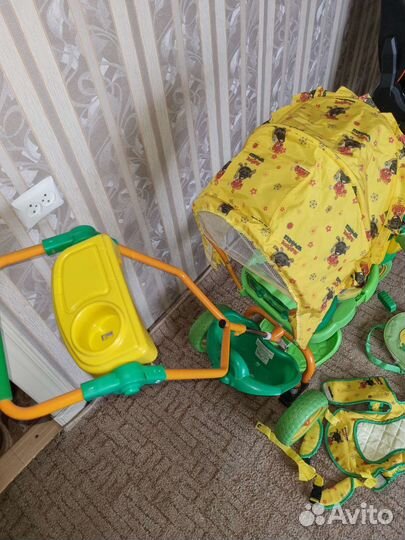 Детский 3х колесный велосипед с ручкой