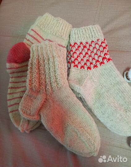 Носки шерстяные вязаные