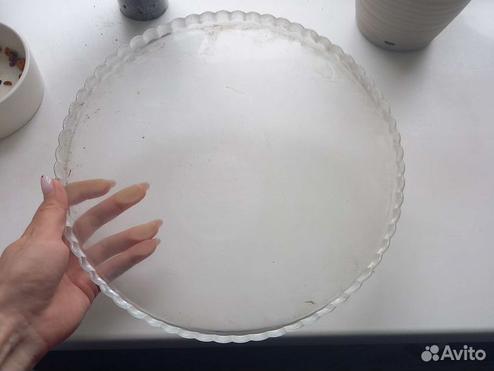 Тарелка тортница фигурный край