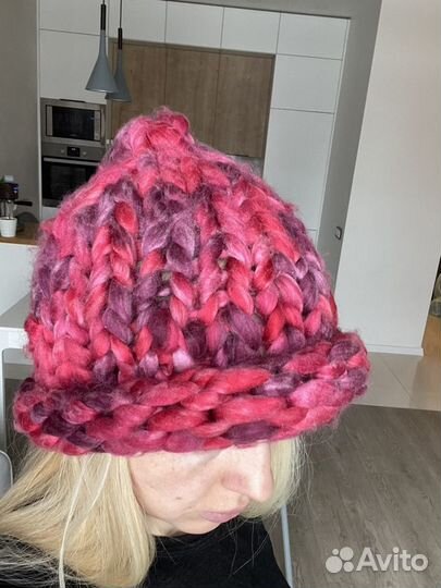 Шапка крупной вязки