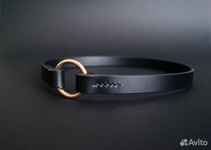 Ошейник кожаный для собак под адресник, 6 цветов