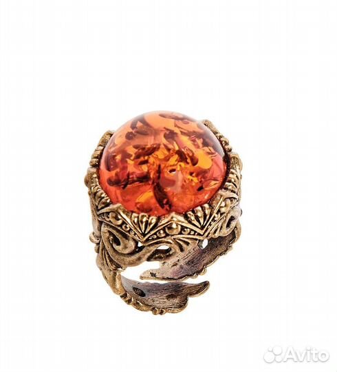 Кольцо Театральное (латунь, янтарь) A2161348