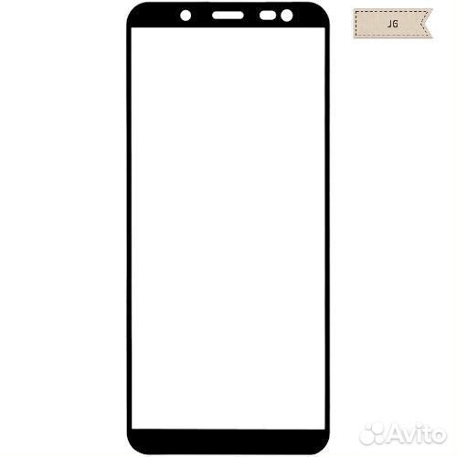 Защитное стекло на samsung J6 чёрное