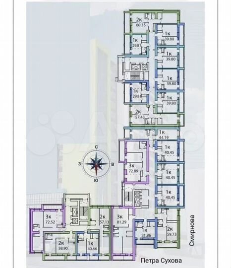 1-к. квартира, 40,5 м², 16/17 эт.