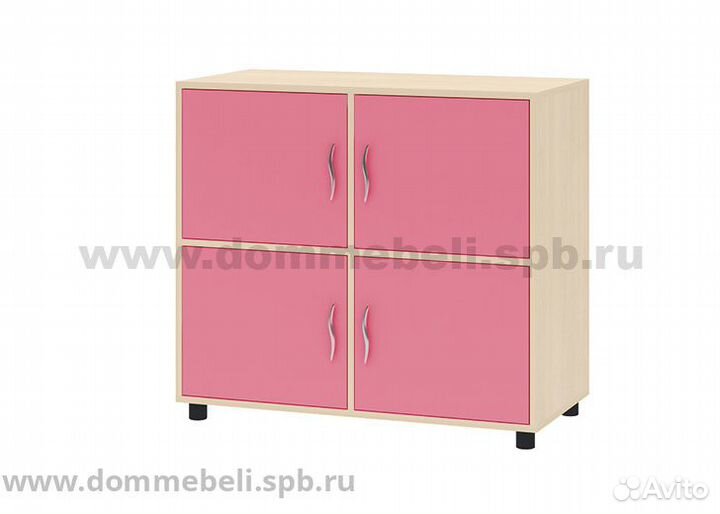 Тумба 4-дв. 7.01 Дельта дуб молочный/оранжевый