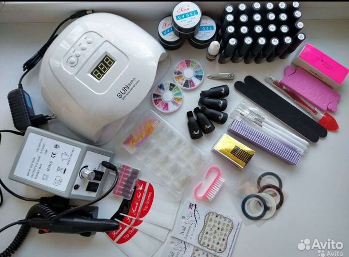 Набор для маникюра с лампой 120W и фрезером 20т об