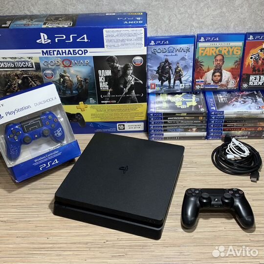 Sony PS4 Slim + 410Игр + 2Джостика Гарантия