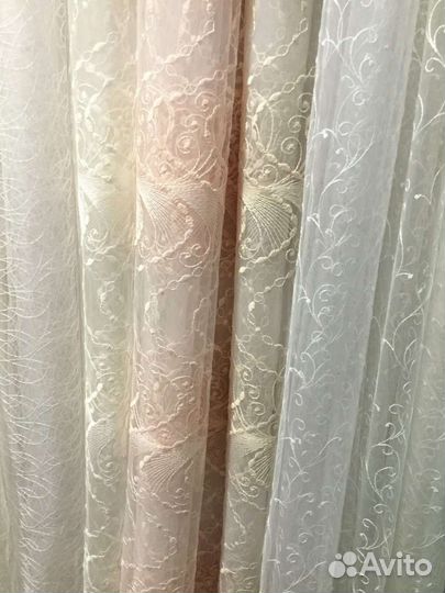 Тюль готовый с вышивкой