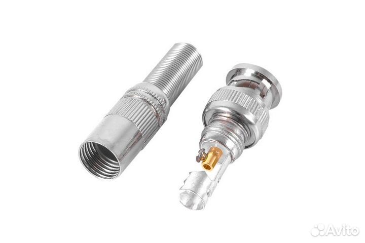 Разъем штекер BNC RG 59 под винт с пружиной с мета