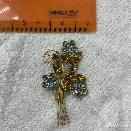 Брошь букет камни СССР (Сзр)