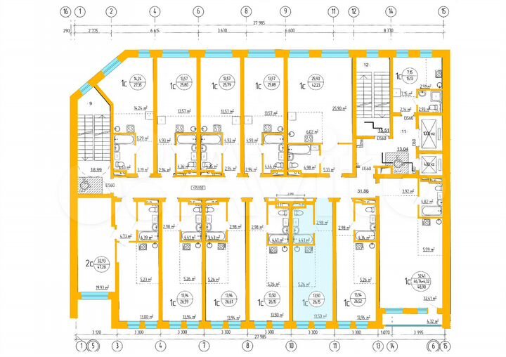 Апартаменты-студия, 26,2 м², 3/16 эт.