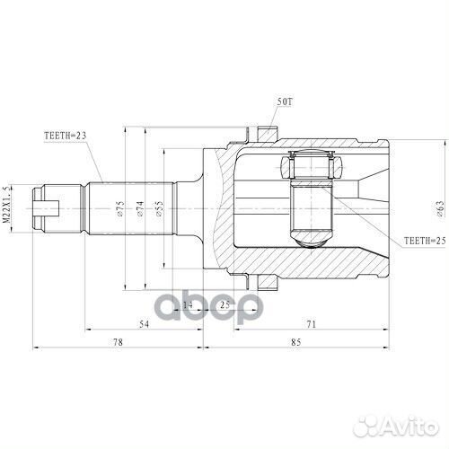 Шрус honda accord euro/CL3 (97-02) /avancier TA2