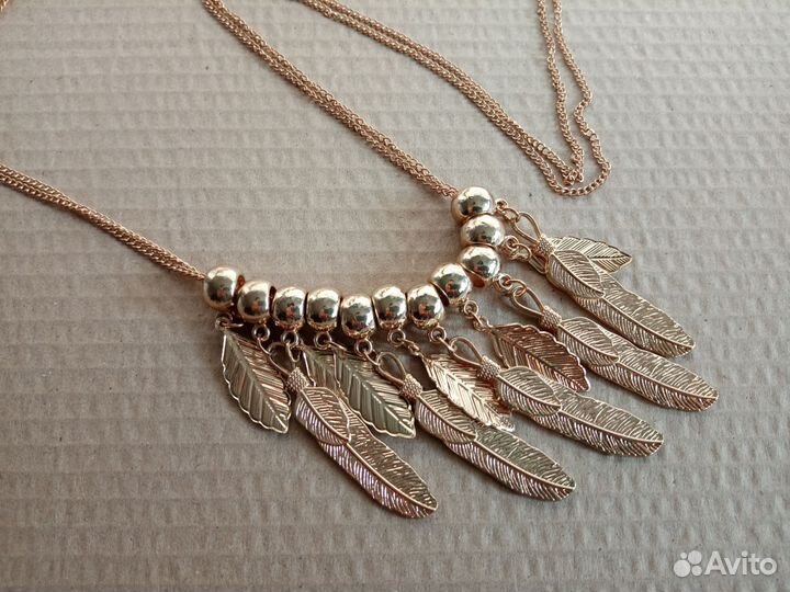 Ожерелье с цепочкой колье бижутерия пакетом