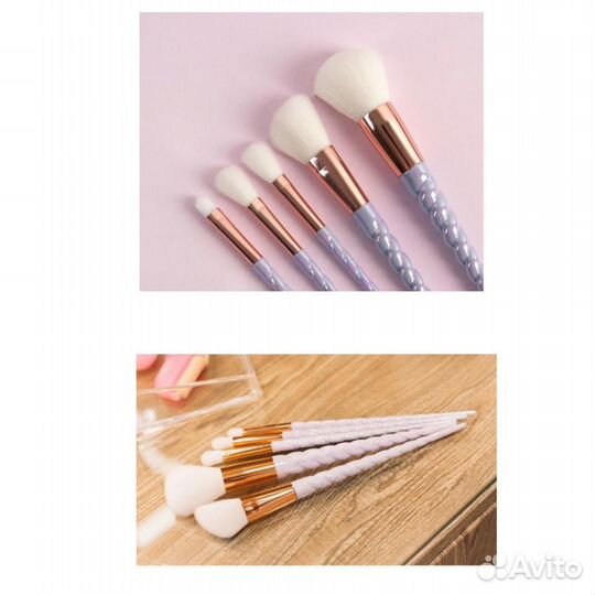 Набор перламутровых кистей для макияжа(5 шт).Новые