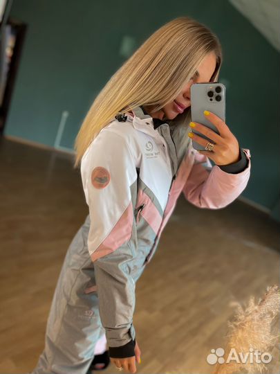 Комбинезон женский розово-серый