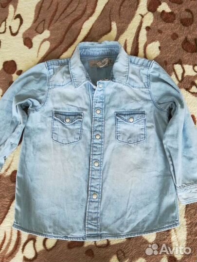Джинсовая рубашка на мальчика р. 86