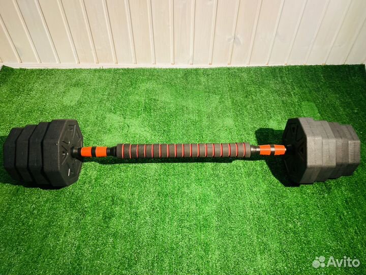 Гантели разборные + штанга + гиря + перчатки