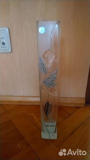 Ваза горный хрусталь/серебро новая, Польша