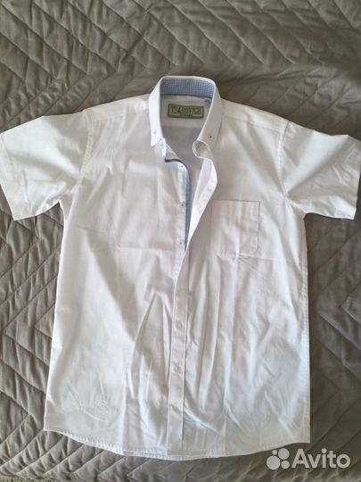 Белая рубашка для мальчика 140-146