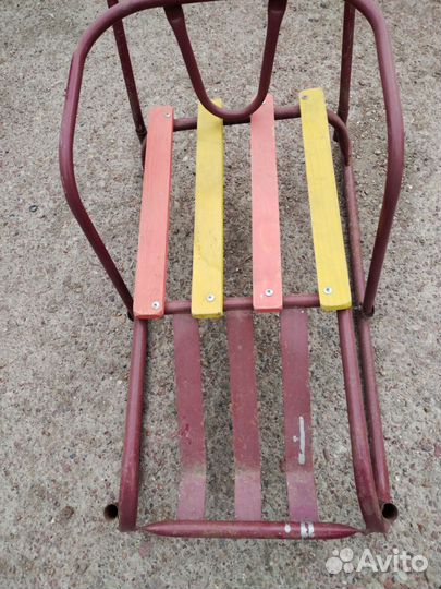 Санки металлическик с ручкой
