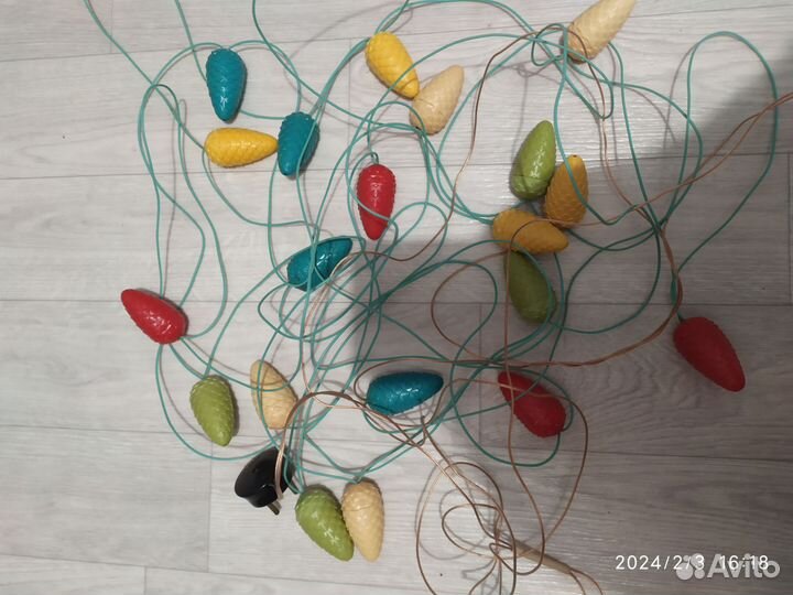 Елочная гирлянда СССР шишки