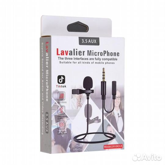 Петличный микрофон 3 м (выход на наушники 3,5 мм)