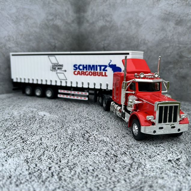 Машинка металлическая Peterbilt с прицепом