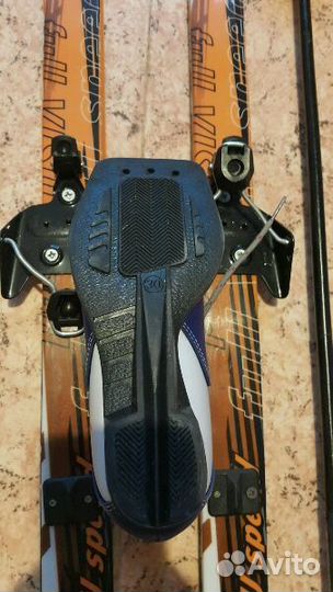 Лыжи с креплением, ботинки, палки