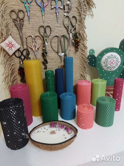 Свеча в кокосе, свечи из вощины