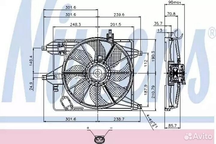 Вентилятор nissan kubistar (2004) 1.6