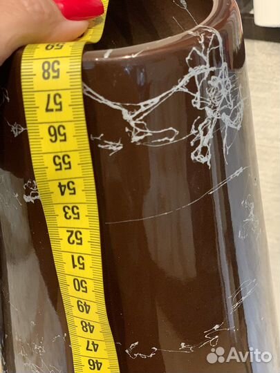 Ваза напольнпя настольная коричневая