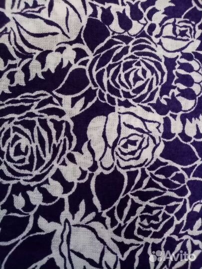 Ткань темно-синий бархат и х/б ткань,времен СССР