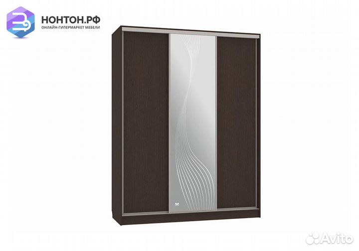 Шкаф-купе Бассо 1-600 волны 1 венге