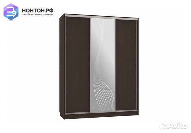 Шкаф-купе Бассо 1-600 волны 1 венге