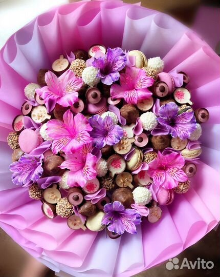 Съедобные букеты из конфет/зефира/маршмелоу