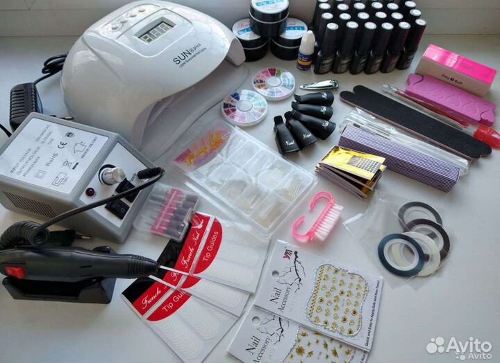 Набор для маникюра с лампой 120W и фрезером 20т об