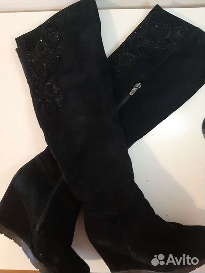 Сапоги ботфорты зима