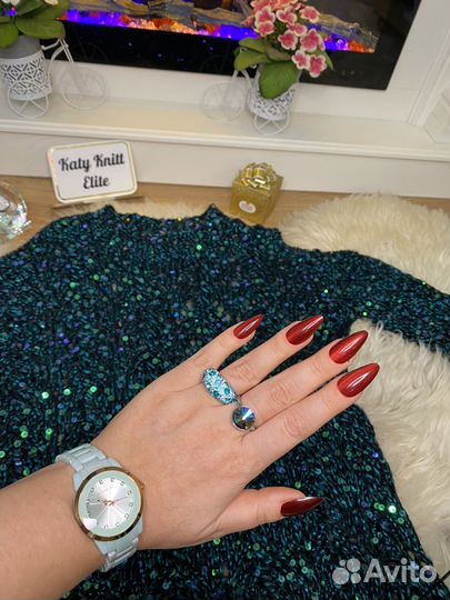 Мраморно изумрудный джемпер с пайетками Кучинелли