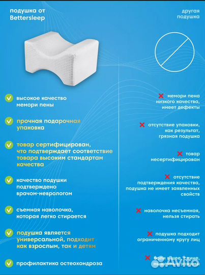 Подушка ортопедическая между ног новая