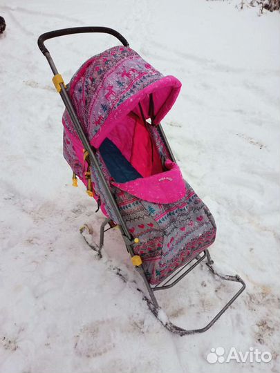 Детские санки коляска ника