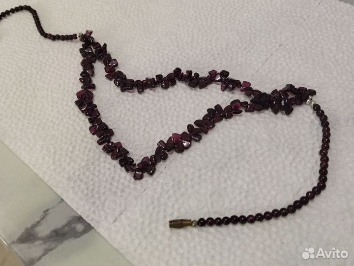 Бусы из натуральных камней аметист