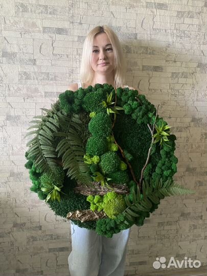 Панно из мха, картина из мха