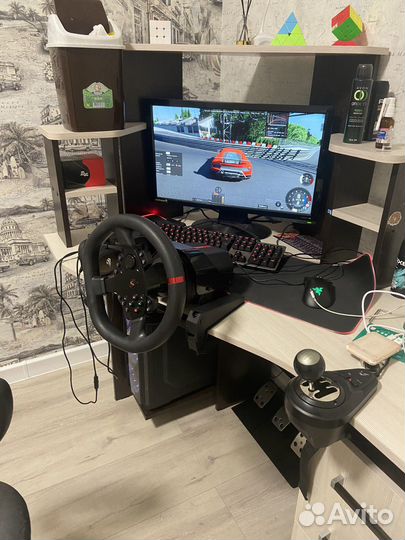 Игровой руль 900 градусов с кпп