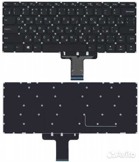 Клавиатура Lenovo Ideapad 510S черная без рамки