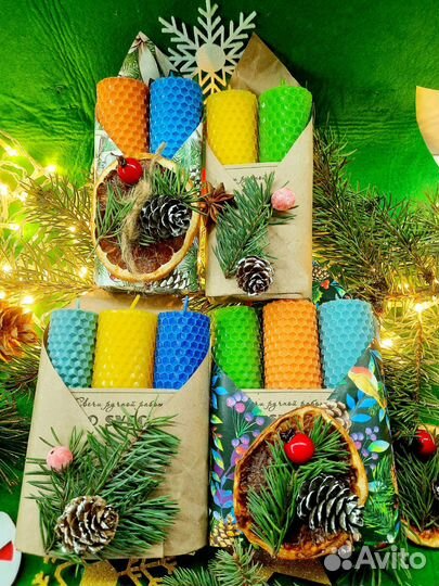 Свечи из вощины ручной работы набор