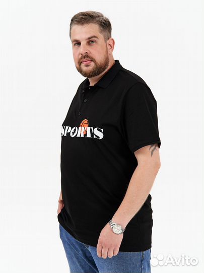 Футболка polo мужская plus size