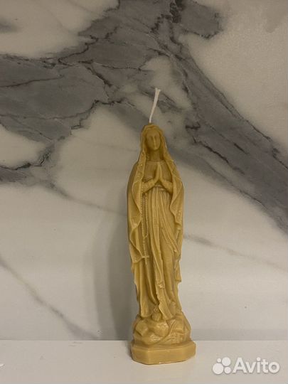 Дева мария свеча интерьерная ручной работы