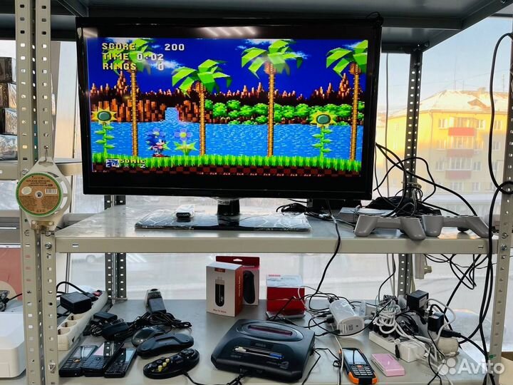 Игровая приставка Sega 16 Bit, Av-Out, 2 джойстика