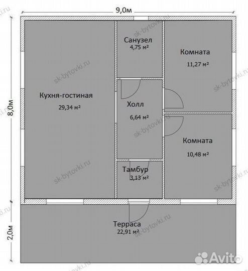 Каркасный дом шали 6Х8мм