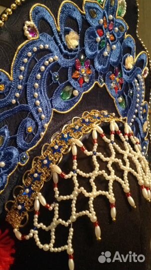 Кокошник Снегурочка авторский ручной работы